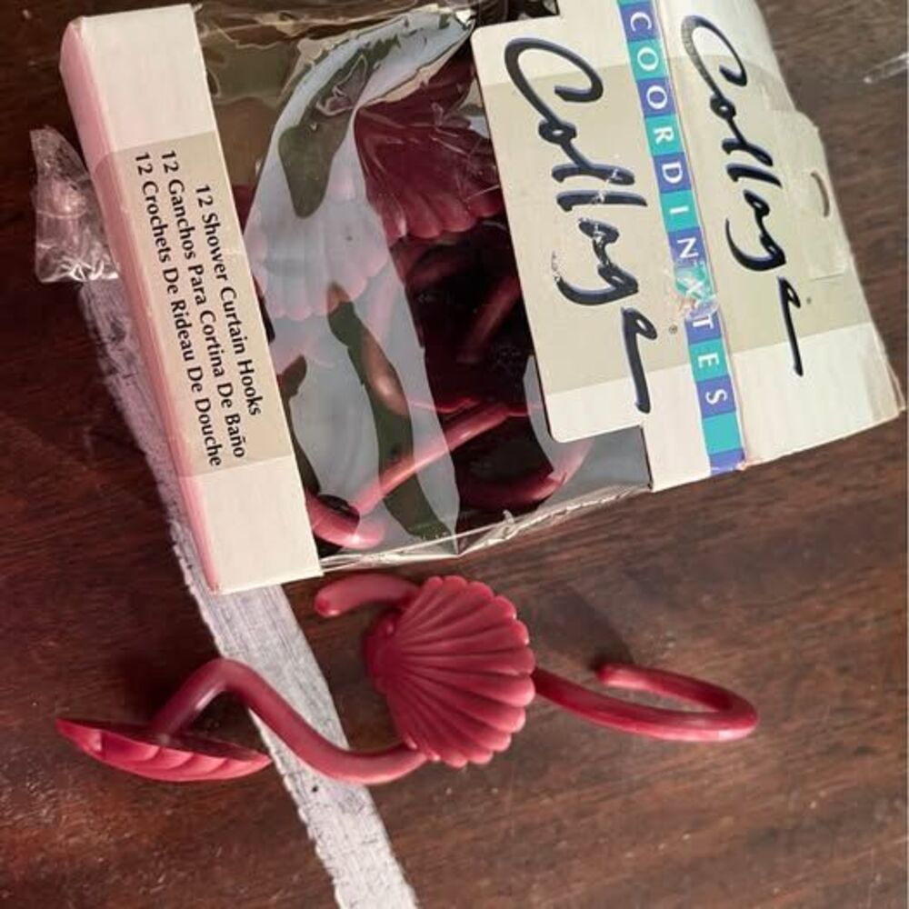 Collage Coordinates Garnet Shell Shower Curtain Hooks 11